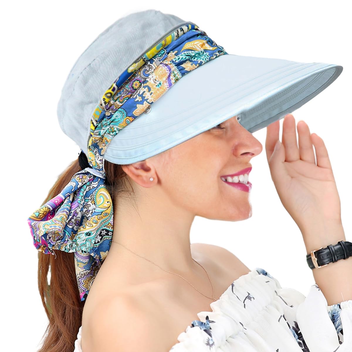 ZORBES Wide Brim Hat for Women, Face UV Protective Sun Hats for Women Foldable Summer Visor Cap Beach Hat for Travel Holiday Swimming (UPF 50+, Grey) ZORBES Wide Brim Hat for Women, Face UV Protective Sun Hats for Women Foldable Summer Visor Cap Beach Hat for Travel Holiday Swimming (UPF 50+, Grey)